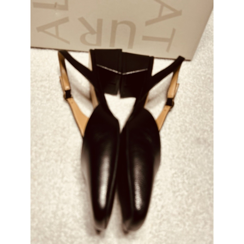 Naturalizer Women's Jayla Low Heel Slingback Black Leather Pump 8.5 WW Comfort - Picture 3 of 10